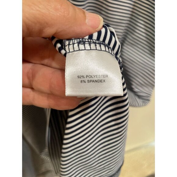 Peter Millar Men's XXL Striped Polo Shirt Summer Comfort Navy & White - Picture 5 of 7